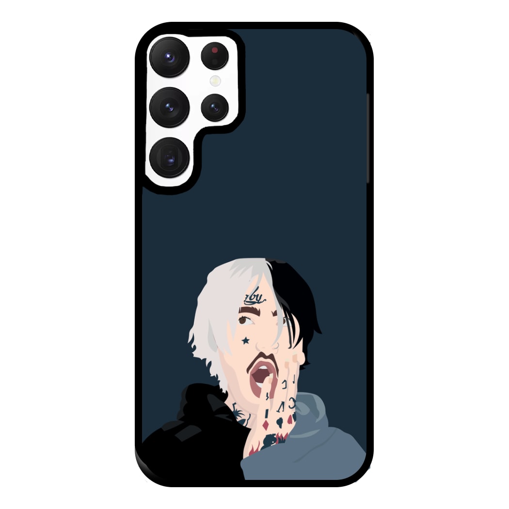 Black And White Hair - Peep Phone Case for Galaxy S22 Ultra