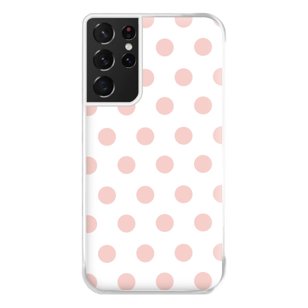 Pink Polka Dot Personalised Phone Case for Galaxy S21 Ultra