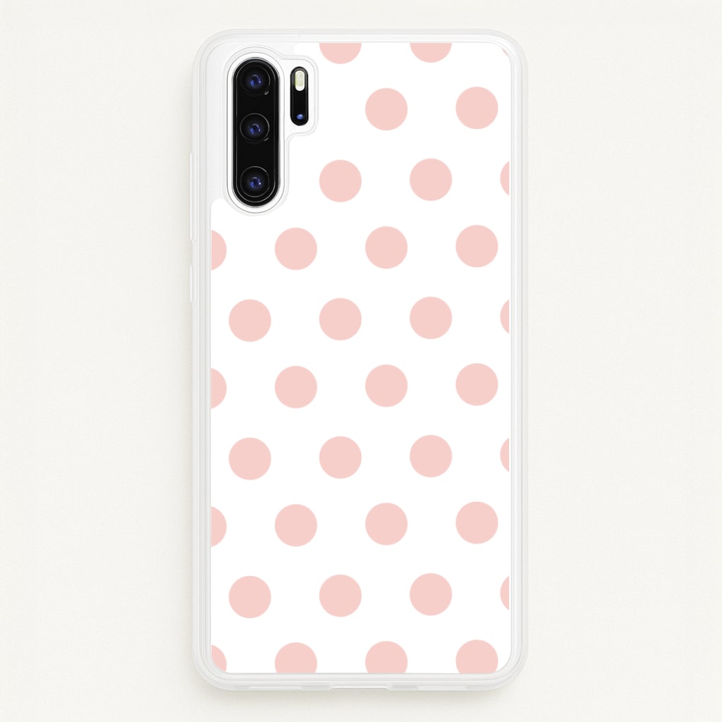 Pink Polka Dot Personalised  - Personalised Phone Case for Huawei P30 Pro