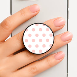 Pink Polka Personalised Phone Grip