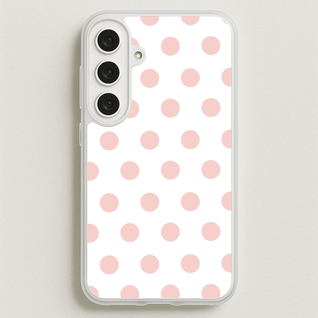 Pink Polka Dot Personalised Phone Case for Galaxy S25FE