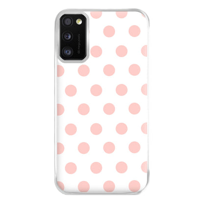 Pink Polka Dot Personalised Phone Case for Galaxy A41