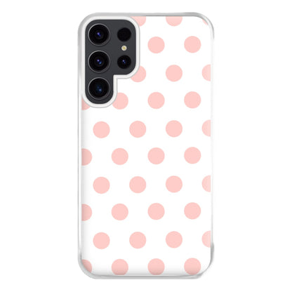 Pink Polka Dot Personalised Phone Case for Galaxy S23 Ultra