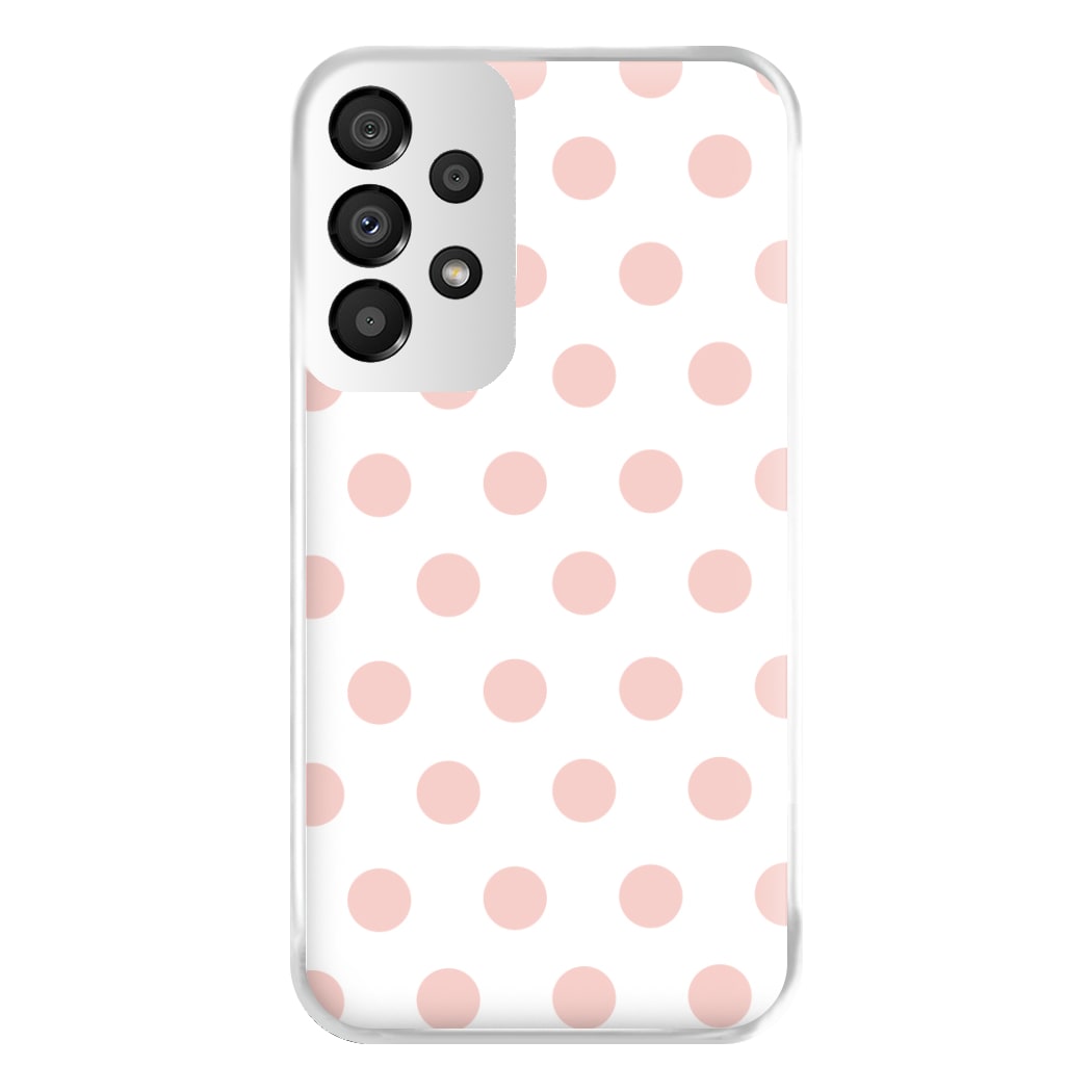 Pink Polka Dot Personalised Phone Case for Galaxy A33