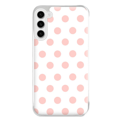 Pink Polka Dot Personalised Phone Case for Galaxy S23FE