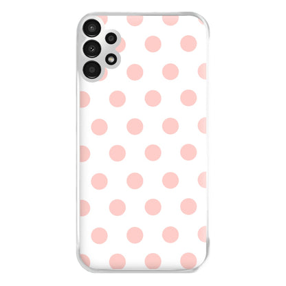 Pink Polka Dot Personalised Phone Case for Galaxy A13