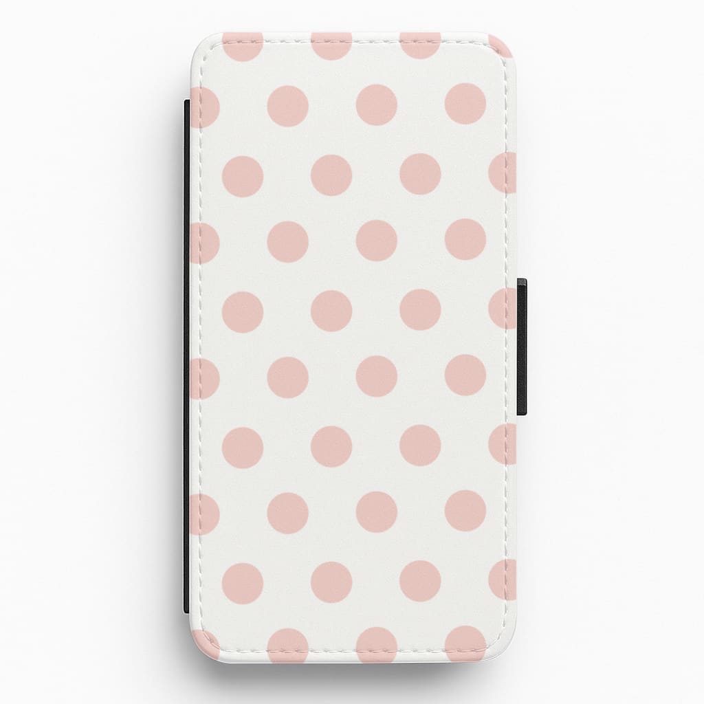 Pink Polka Personalised Flip / Wallet Phone Case