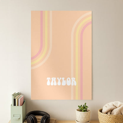 Retro Orange Personalised Name Poster