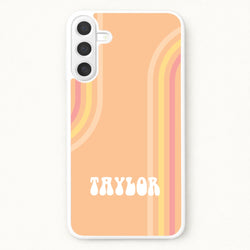 Retro Orange Personalised Name Phone Case for Galaxy A57