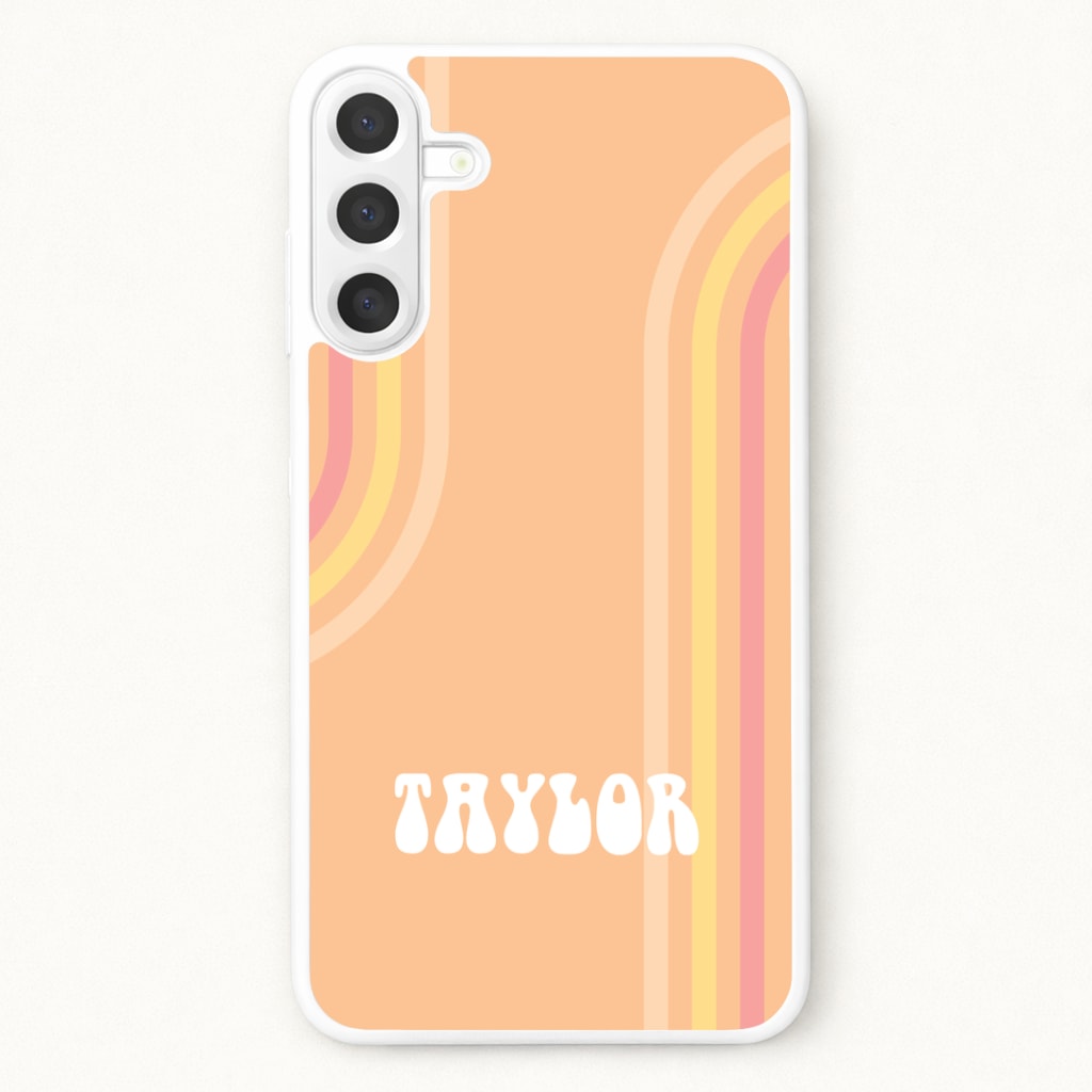 Retro Orange Personalised Name Phone Case for Galaxy A17
