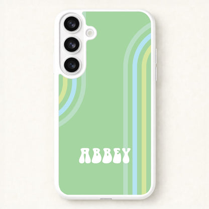 Retro Green Personalised Name Phone Case for Galaxy S26 Plus
