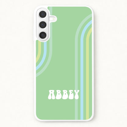 Retro Green Personalised Name Phone Case for Galaxy A17