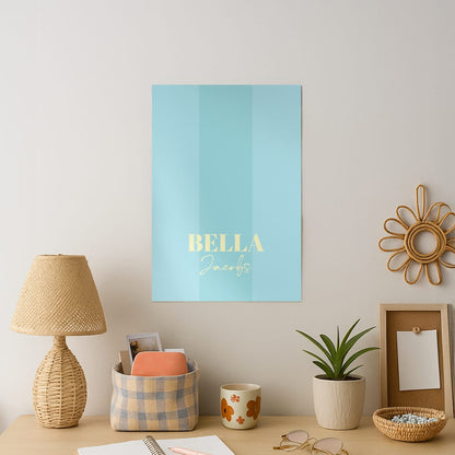 Blue Stripe Personalised Name Art Print