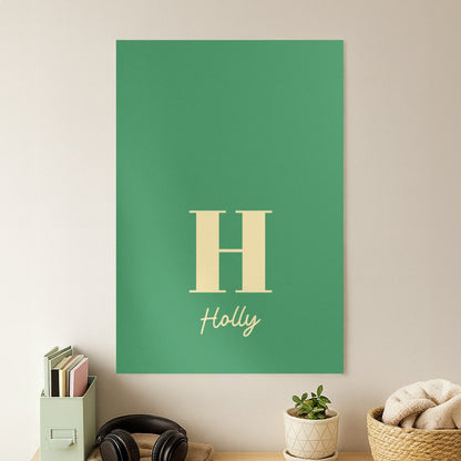 Dark Green Personalised Name Poster