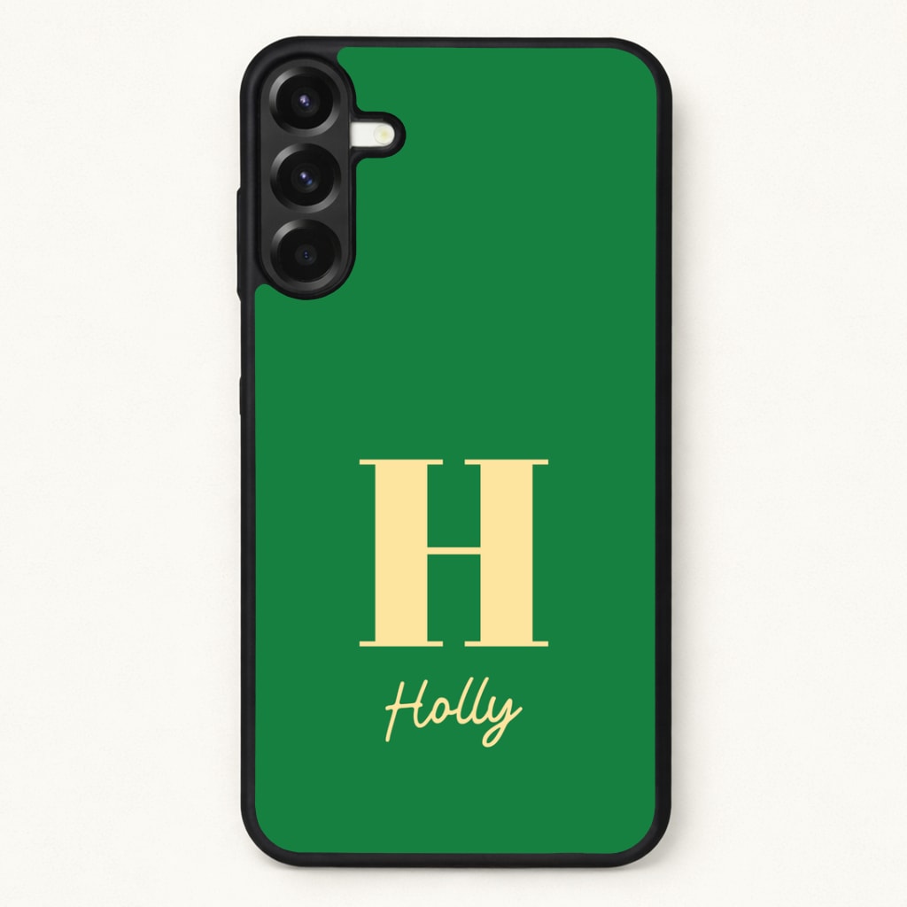 Dark Green Personalised Name Phone Case for Galaxy A57