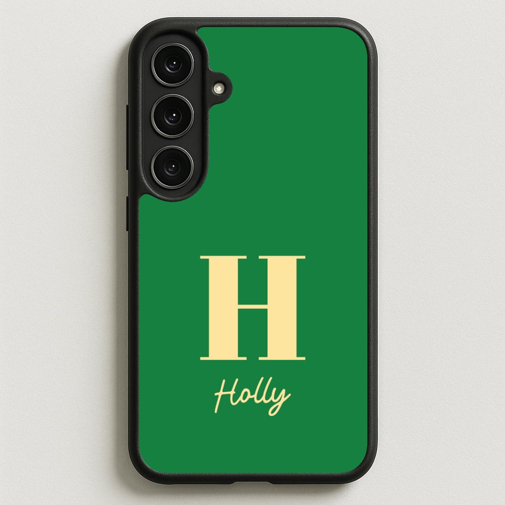 Dark Green Personalised Name Phone Case for Galaxy S25FE