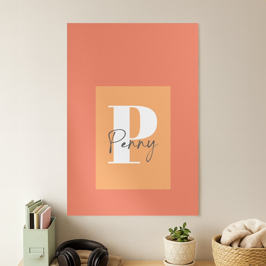 Orange Personalised Name Poster