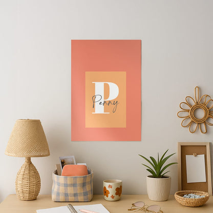 Orange Personalised Name Art Print