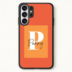 Orange Personalised Name Phone Case for Galaxy S26 Ultra