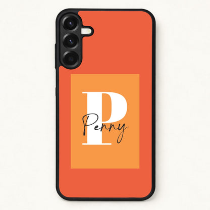 Orange Personalised Name Phone Case for Galaxy A37