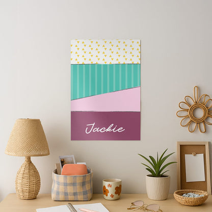 Geometric Patterns Personalised Name Art Print