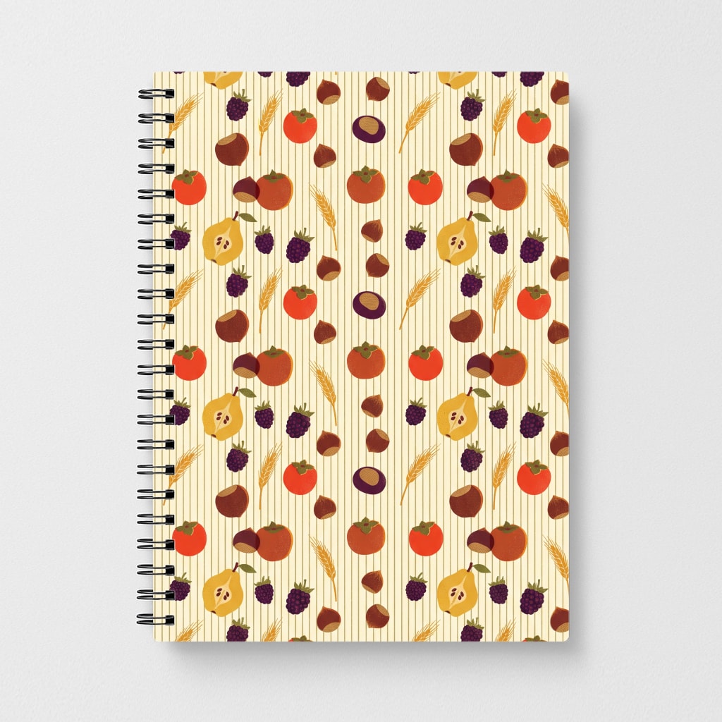 Persimmon Harvest Pattern Notebook