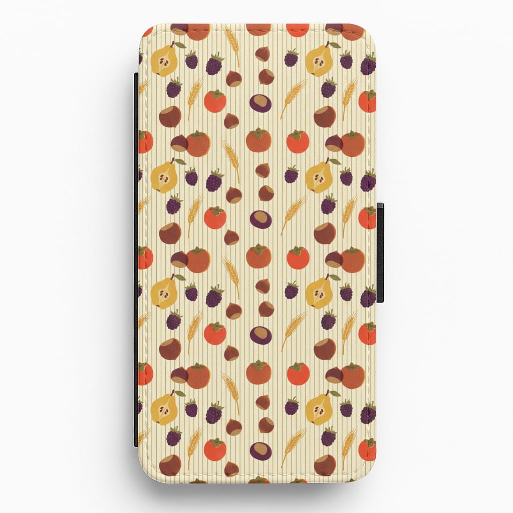 Persimmon Harvest Pattern Wallet Phone Case