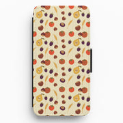 Persimmon Harvest Pattern Wallet Phone Case 1