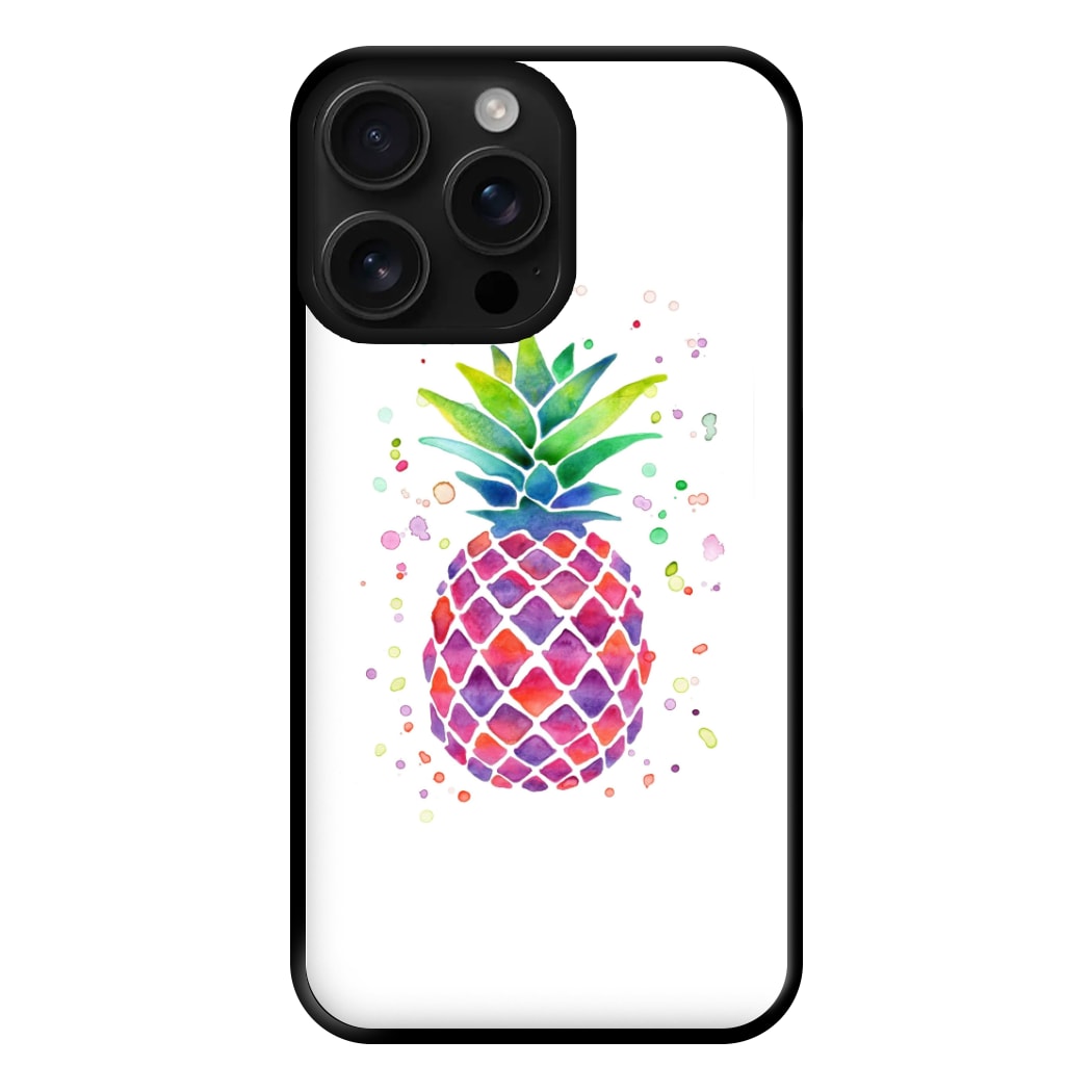 Watercolour Pineapple Phone Case for iPhone 16 Pro Max