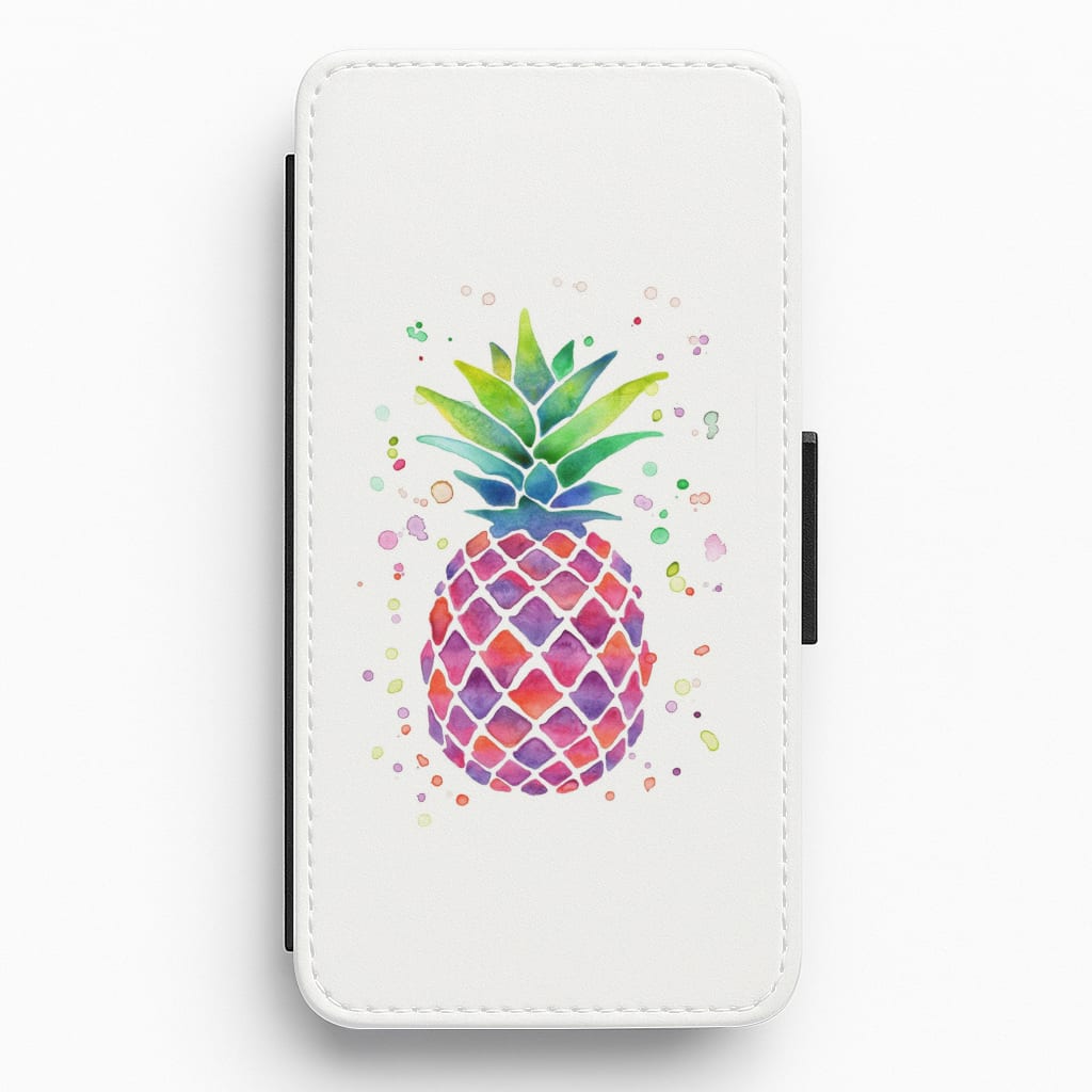 Watercolour Pineapple Flip / Wallet Phone Case