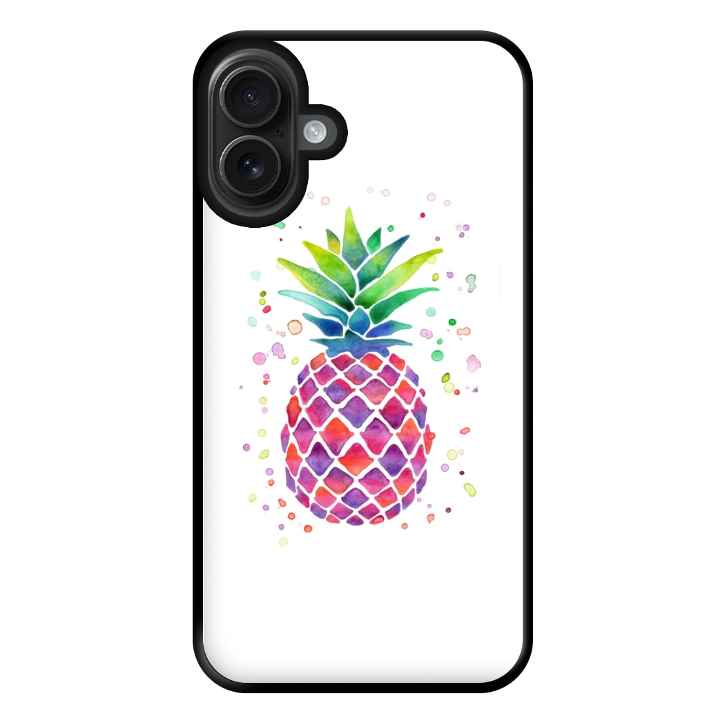 Watercolour Pineapple Phone Case for iPhone 16 Plus