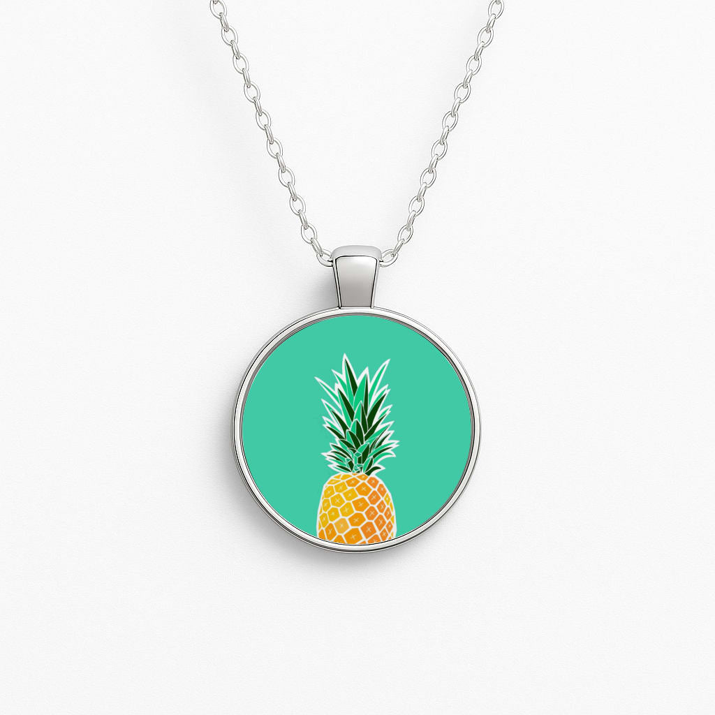 Cartoon Pineapple Circle Necklace