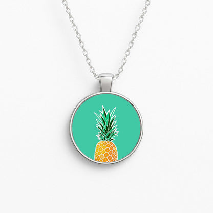 Cartoon Pineapple Circle Necklace