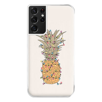 Pinapple Christmas Lights Phone Case for Galaxy S21 Ultra