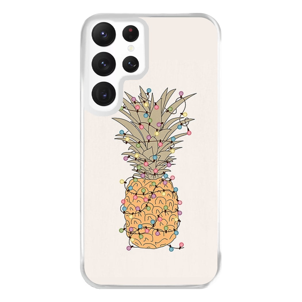 Pinapple Christmas Lights Phone Case for Galaxy S22 Ultra