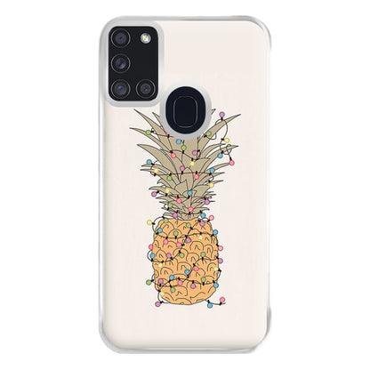 Pinapple Christmas Lights Phone Case for Galaxy A21s