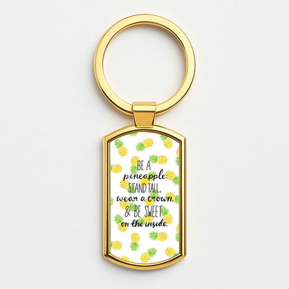 Be A Pineapple Gold Keyring