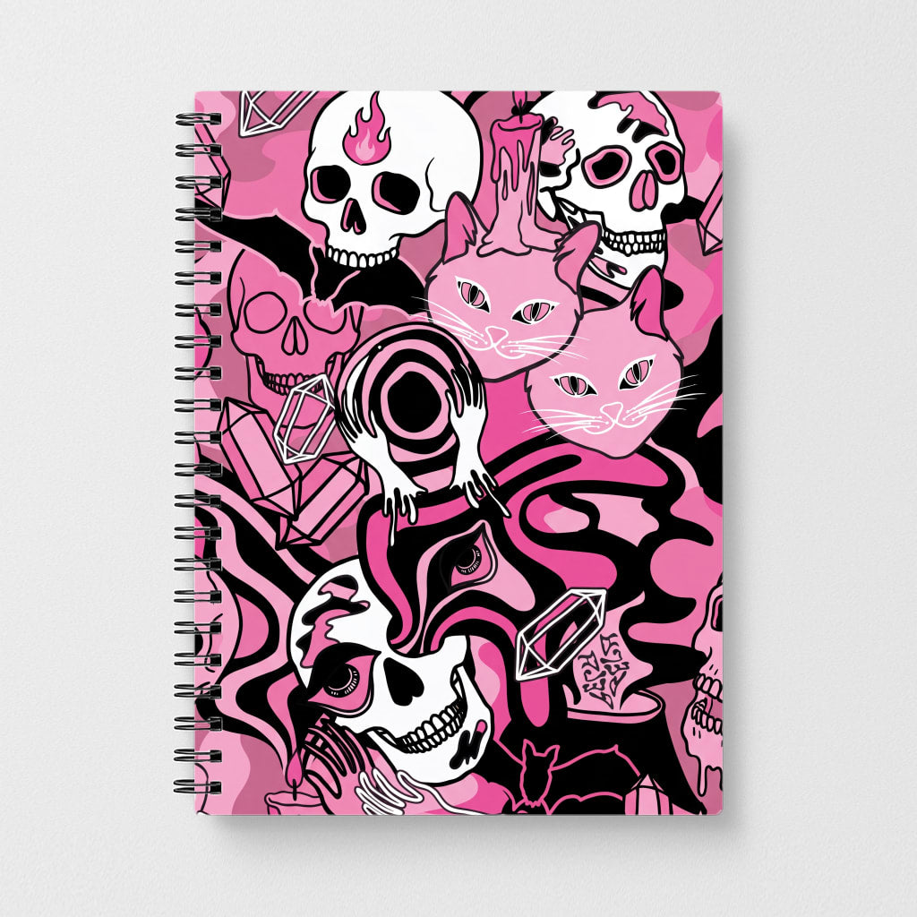 Pink Occult Doodle Collage Notebook