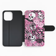 Pink Occult Doodle Collage Flip / Wallet Phone Case 2