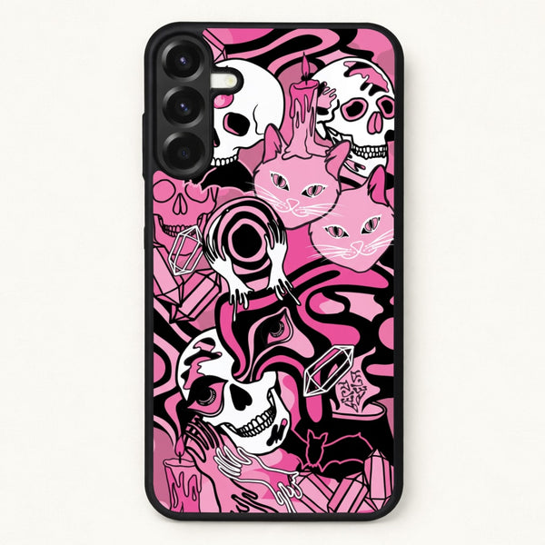 Pink Occult Doodle Collage Phone Case - Galaxy A17 / Standard