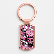 Pink Occult Doodle Collage Luxury Keyring 4