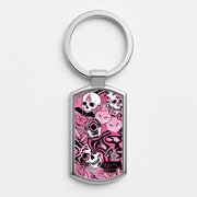 Pink Occult Doodle Collage Luxury Keyring 1