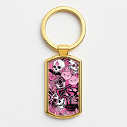 Pink Occult Doodle Collage Luxury Keyring 3