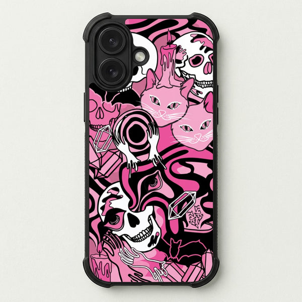 Pink Occult Doodle Collage Phone Case — Bumper case