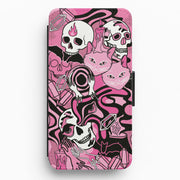 Pink Occult Doodle Collage Flip / Wallet Phone Case 1