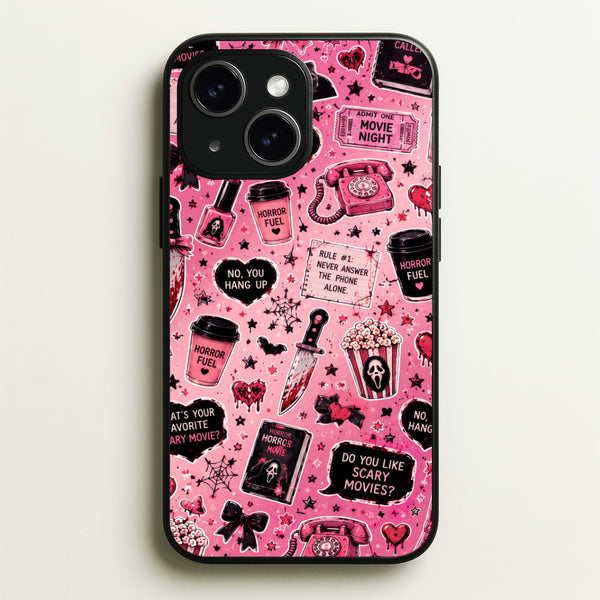 Horror Movie Pink Pattern Phone Case - iPhone 14 Plus / Standard