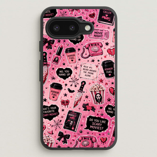 Horror Movie Pink Pattern Phone Case - Google Pixel 9a / Standard