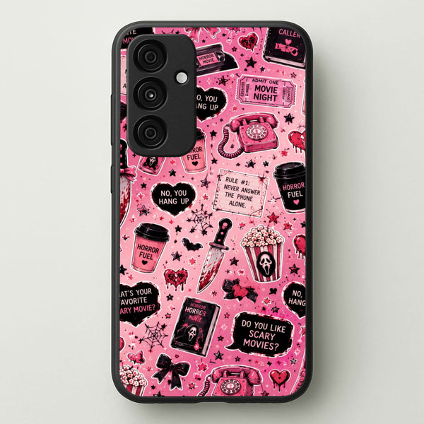 Horror Movie Pink Pattern Phone Case - Galaxy A35 / Standard