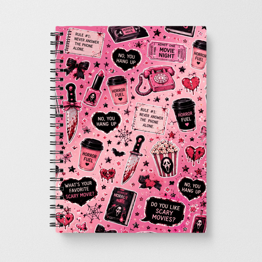Horror Movie Pink Pattern Notebook