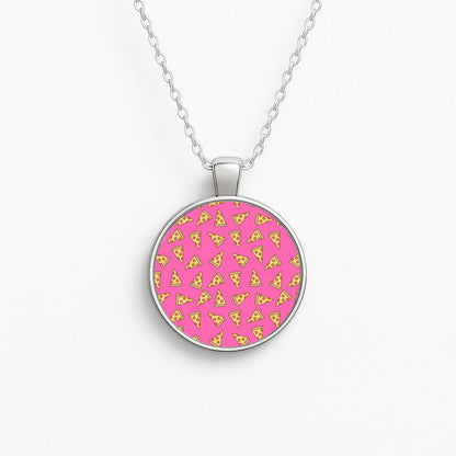 Pizza Pattern Circle Necklace